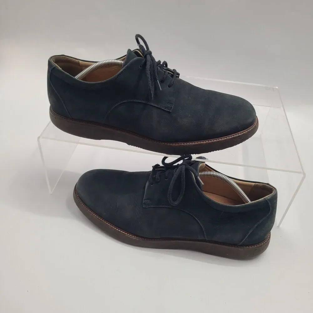 Samuel Hubbard Bucks Plain Toe Derby - Navy Blue Nubuck Leather - 12M